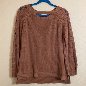 Altar’d State Gretchen Braided Cutout Pink Sweater Women’s size M